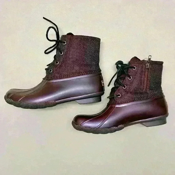 Sperry Waterproof Metallic Grape Rubber Duck‎ Boot Sz 7 - Picture 2 of 7